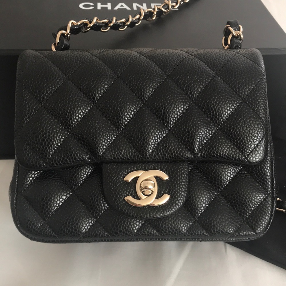 ❌SOLD❌CHANEL Mini Square Flap in Black Caviar - Picture 2 of 8
